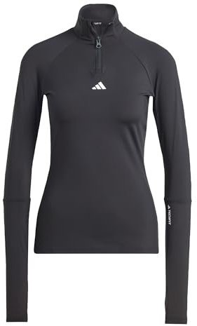 adidas Women's TECHFIT COLD.RDY 1/4 Zip Long Sleeve Training Top, Black, L