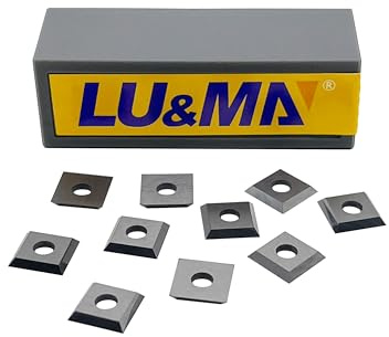 12mm Square Carbide Inserts Replacement Cutter Knives 12x12x 2.2mm for Woodworking Fits Spiral Helical Planer Cutter Head 10pcs by LU&MN