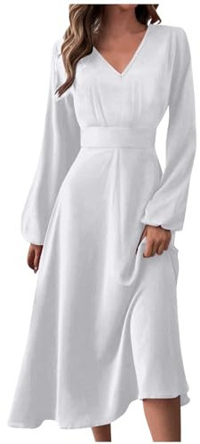 Robe de Soiree Femme Longue Robe Vintage Robe Longue Bleu Robe Robe Robe Robe Femme pour Mariage Invité Robes D' ete Ensemble Femme Cérémonie Déguisement Femme Robe Femme Blanc XL