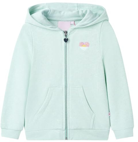vidaXL Kinder Kapuzenpullover Reißverschluss Sweatshirt Pullover Helles Minzgrün 104