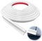 Hengrongshen Gouttière Camping Car, 5 Mètres Bande de Protection Forme de J Gouttiere PVC, Autocollante Déflecteur d'Eau de Pluie pour Camping Car et Portes (Blanc)