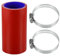 Motoforti 1 Set Tubo in Silicone per Auto Rosso Blu 42mm 1.65 ID 100mm 3.94 Lunghezza 0 Gradi con Morsetti Tubo Refrigerante Universale