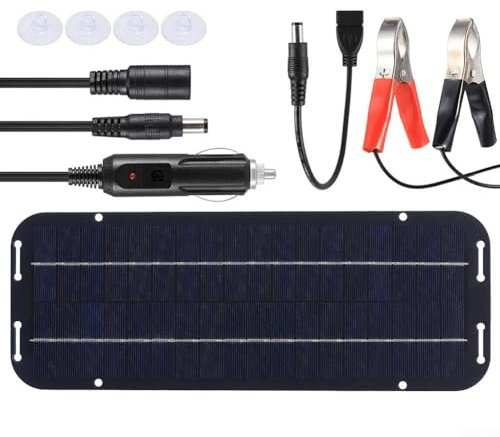 Zoegneer 12V 30W Portatile USB Monocristallino Pannello Solare Caricatore Impermeabile per Auto Barca Batteria
