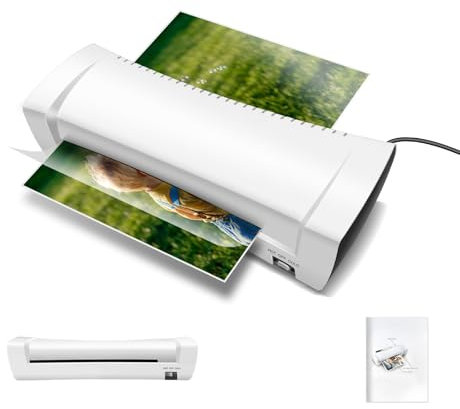 Laminiergerät, Laminierset A4, Heiß- & Kaltlaminator, 2-3 Minuten Aufwärmzeit, Laminiergerät für A4 A5 A6, Profi Laminiermaschine Backloader Ideal für Büro Schule & Heimgebrauch