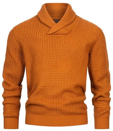 Indicode Herren INBrockly Strickpullover mit Schalkragen | Herrenpullover Strick-Pulli für Männer Caramel, S