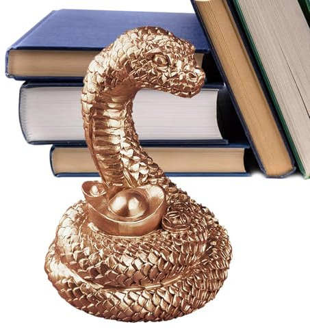 Schlangenstatue zum Mondneujahr, Statue zum Jahr der Schlange - Harzstatue Schlangendekor - Chinesische Feng Shui-Figuren, Kunstharz-Desktop-Skulptur-Handwerk, Figurenornamente für Zuhause