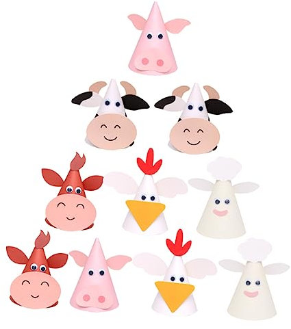 TOYANDONA 10-teiliges Hut-set Zum Basteln Lustige Tier-papierhüte Partyhut-set für Jungen und Mädchen