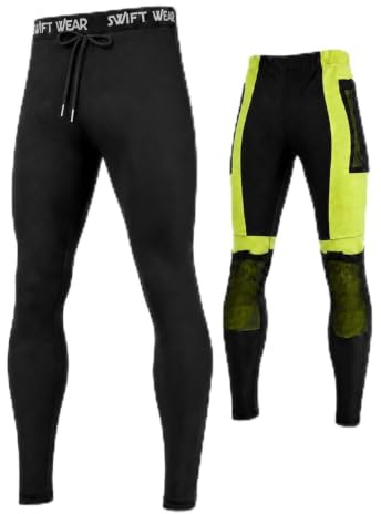 Swift Wear Motrorbike Armoured Kevlar Lined Leggings Motorcycle Safety Anti Slash Unisex Trousers Men's Ladies Underpants with Removable CE Approved Armours