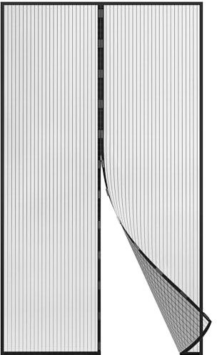 jarolift Fliegengitter Balkontür Insektenschutz Fliegennetz ohne Bohren mit Magnetverschluss, Zuschneidbar, 160 x 230 cm (B x H), Schwarz