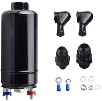Kraftstoffversorgung Pumpen High Flow EFI 380LPH Inline Externe Kraftstoffpumpe Vom Typ 044 E85 Ethanol Kompatibel AN10 Einlass AN8 Auslass Benzinpumpe