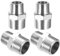 4 Pcs Shower Hose Connectors Male, G1/2'' to G3/8'' Male Threaded Shower Hose Adapters, Water Pipe Plumbing Fittings Reducing Nipples ConnectorsShower Fittings and Accessories