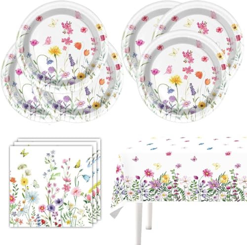 Partygeschirr Set, Geburtstag Deko Set, Partygeschirr Kindergeburtstag Dekoration, Geburtstag Deko Set, Partydekoration Geschirr Party Supplies Set (weiß)