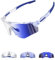Winyoher Fahrradbrille Herren Selbsttönend - Gläser & Rahmen - Bruchfeste Sport Sonnenbrille UV400-Schutz, Ultraleicht Radbrille Für Laufen, Fahrrad, Angeln - Blau