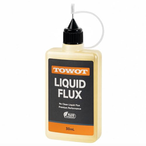 TOWOT - Saldatore liquido per saldatura, 30 ml, per saldatura senza pulizia, per elettronica, senza piombo e anticorrosione, in resina ad alta purezza per PCB, rame e argento