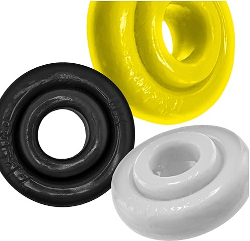 Oxballs RIMRINGZ Triple Pack Cock Rings (2 Regular + 1 Jumbo) | Stretchy Flex-TPR Penis Rings with Comfort Lips for Bulge, Stamina & Ballstretching