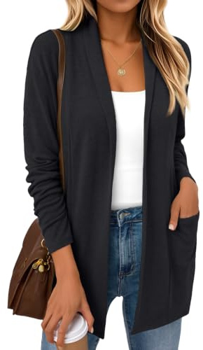 LILLUSORY Long Cardigans for Women UK Lightweight Sweaters with Pockets