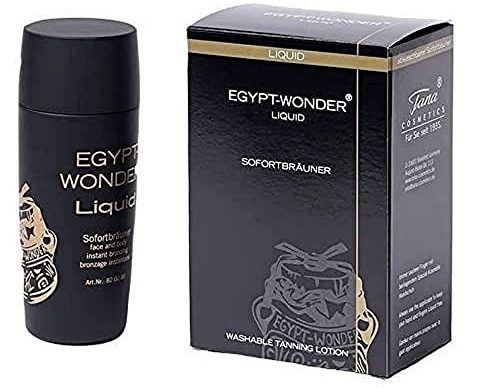 EGYPT-WONDER Liquid Sofortbräuner Tanning Liquid, Self Tanning für natürliche bräune und pflegende Wirkung, bis zu 24 Stunden Halt, inkl. Kosmetikhandschuh - 100ml