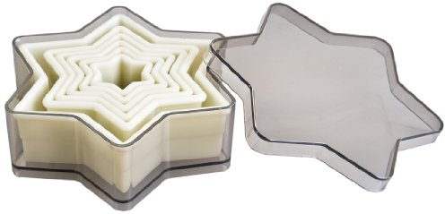 Ibili Corta MASAS Estrella Liso (6 PC), Stainless Steel, Transparente y Blanco, 12 x 12 x 5 cm