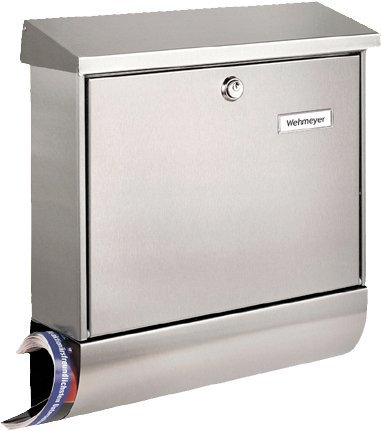 BURG AMRUM-SET 38670NI Briefkasten Wandmontage Silber