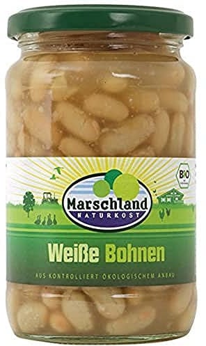 Marschland - Weiße Bohnen bio - 6 x 240 g Abtropfgewicht - 330 g / 370 ml Inhalt (6er Pack)