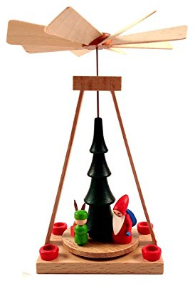 Rudolphs Schatzkiste Miniatur Pyramide Weihnachtsmann HxBxT 14x10x10cm NEU Weihnachtspyramide Tischdekoration Holzpyramide Dekoration Weihnachten Wärmespiel Lichter Figur Holz Seiffen Erzgebirge Holz