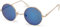styleBREAKER Lunettes de soleil unisexes avec petites lentilles rondes et monture en métal délicate, design étroit, charnières à ressort 09020065, Monture dorée/verre bleu réfléchissant