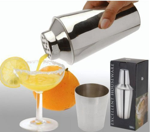 Alinea 3 Piece Manhattan Set (28 oz / 795ml-26cm Tall) Cocktail Shaker with Built in Strainer, Stainless Steel, 2