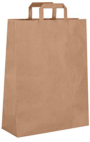 Dila GmbH 50 braune Papiertragetaschen - Papiertragetaschen - recycelbare Papiertragetaschen