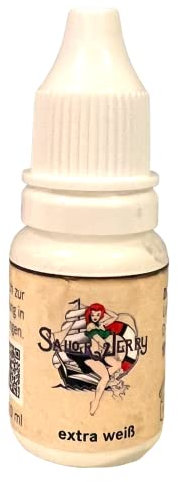 SAILOR JERRY Extra Weiß 10ml - vegan - Reach DE + Zertifikat - deutsche Tattoofarbe - INKgrafiX® WHITE IG03928 Tattoo INK Weiss Extraweiß