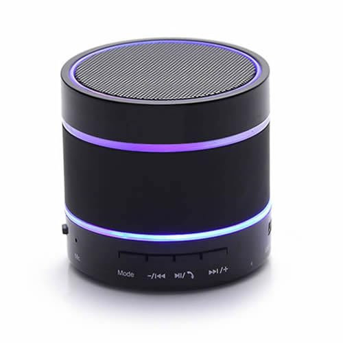 JUSTOP Bluetooth Wireless Speaker Portable & Rechargeable, RGB LED Lights, Stereo Sound, Enhanced Bass, Built-in Mic (Black)