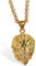 OIDEA Herren Löwe Halskette mit Anhänger Gold Punk Rock Biker Edelstahl Zirkonia Anhänger Goldketten 56cm