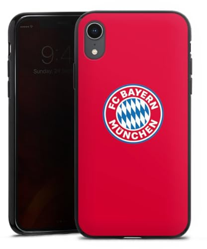 Silikon Hülle kompatibel mit Apple iPhone Xr Case schwarz Handyhülle FC Bayern München FCB Logo