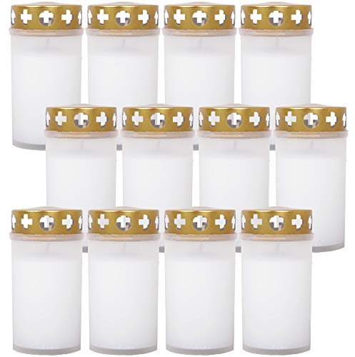 HS Candle 12x Tage Brenner (Weiß) ca. 30h Brenndauer, Auswahl: mit Deckel