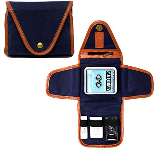 Open Road Goods Surfer-Geschenk, Surf-Set, Wachshalter, Behälter mit Surfwachs, Bio-Sonnenschutz-Stick, Horchata-Lippenbalsam, Wachskratzer mit Flossenschlüssel, blau, Sticky Bumps- Cold