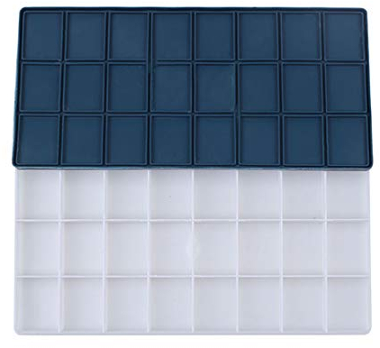 Healifty Paint Storage Palette Box 24 Wells with Lid Stay Wet for Watercolor Gouache Acrylic and Oil Paint