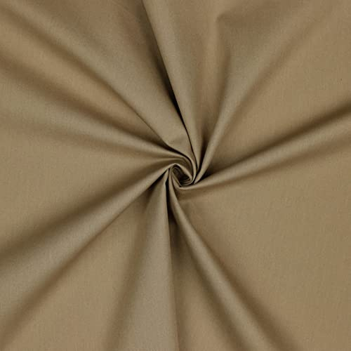 VmG-Store Baumwollstoff Uni 100% Baumwolle Oeko-Tex Meterware ab 50cm über 70 Farben zur Auswahl (038 Taupe, 100 x 148cm)