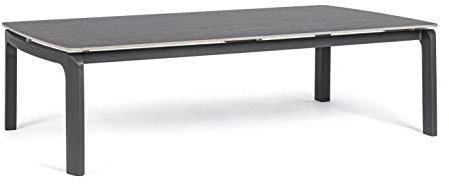 Couchtisch für den Außenbereich aus anthrazitfarbenem Aluminium Jalisco 120x70x h33 cm