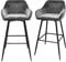 Requena Pair of Bar Stools, Fabric Upholstered Seat with Armrest and Backrest, Black Metal Legs, Kitchen Breakfast Barstool, Counter Chair BAR01 (Velvet-Dune Grey)