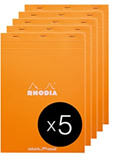 Rhodia 18558C 5 Notizblöcke DotPad A4 80 Blatt dot Lineatur Orange