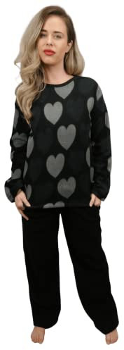 Kruxader, Ensemble Pigiama Invernale da Donna, en Pile Caldo, Pigiama da Notte, 8-26 (20-22, carme Noir)