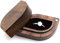 Mamiddle Walnuss Holz Ring Box Samt Soft Interieur Halterung Ohrringe Schmuck aus Holz Präsentation Box Fall für Vorschlag Verlobung Hochzeit Zeremonie(Blätter)