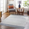 Livabliss Bratislava Alfombra Salon Grande Estilo Moderno Habitacion Cocina - Alfombra Lavable Lavadora de Tejido Plano Grande, 160x213cm, Color Crema, Gris Claro y Azul