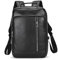 LUUFAN Zaino in vera pelle Uomo Casual Daypack Vintage 14 Laptop Rucksack Business Slim Travel Outdoor Shoulder Bag con Trolley Sleeve, Nero