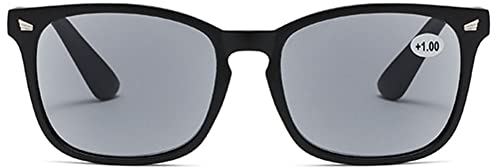 MAGIMODAC Damen Herren Lesebrille mit Sonnenschutz Sonnenbrille getönte Lesebrillen mit sehstärke 1.0+ 1.5+ 2.0+ 2.5+ 3.0+ 3.5+ 4.0+(Matt Schwarz, 2.00)