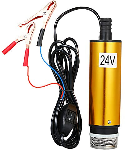 HUIOP Pompa sommersa DC 12V / 24V per pompaggio di Olio Diesel Acqua 51mm Acqua Olio Pompa di trasferimento del Carburante Diesel Rifornimento con Schermo Fliter