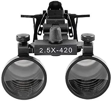 BoNew - Oral-Fernglas-Brille für chirurgische Lupen, Metallclip, für alle Brillen, mit Aufbewahrungsbox, 420 mm, DY-102 (2,5-fach)