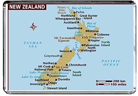NEW ZEALAND MAP REFRIDGERATOR MAGNET