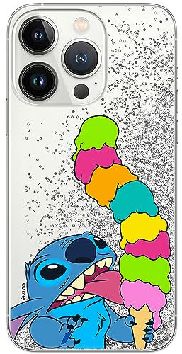 ERT GROUP mobile phone case for Apple Iphone 13 PRO original and officially Licensed Disney pattern Stitch 015 optimally adapted to the mobile phone, with glitter overflow effect