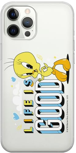 ERT GROUP Handyhülle für iPhone 12/12 PRO Original und offiziell Lizenziertes Looney Tunes Muster Tweety 016 optimal an die Form des Handy angepasst, teilweise transparent