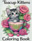 Teacup Kittens Coloring Book: Immerse yourself in the world of adorable teacup kittens with this charming coloring book.